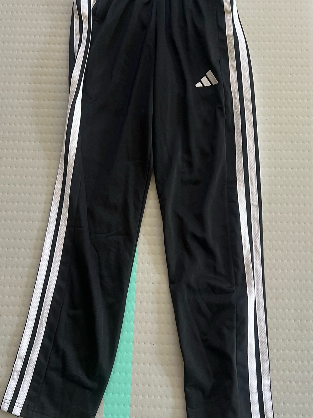 adidas Black Track Pants with White Side Stripes